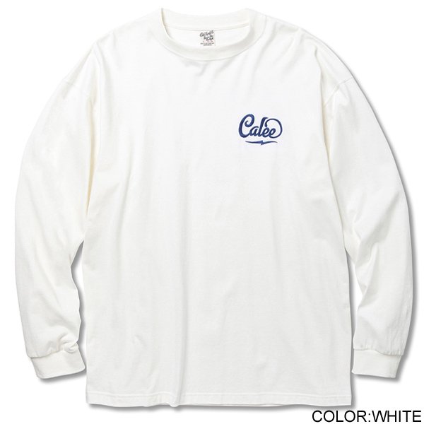 CALEE】DROP SHOULDER CALEE LOGO EMBROIDERY L/S T-SHIRT【ワイド