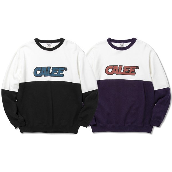 CALEE/キャリー】CALEE UNIVE. CONTRASTING FABRIC CREW NECK SWEAT