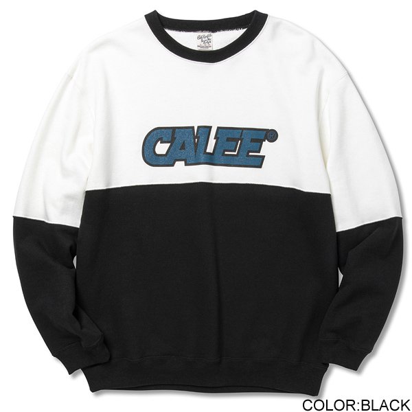 CALEE/キャリー】CALEE UNIVE. CONTRASTING FABRIC CREW NECK SWEAT