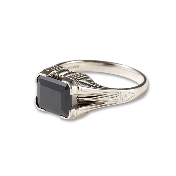 CALEE】CUT STONE SILVER RING (black cubic)【リング】 - ONE'S FORTE