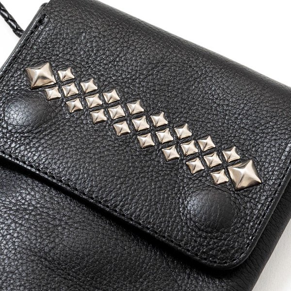 CALEE STUDS LEATHER SHOULDER POUCH