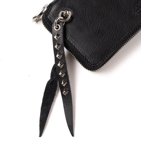 CALEE PLANE LEATHER ROUND ZIP LONG WALLET - ONE'S FORTE