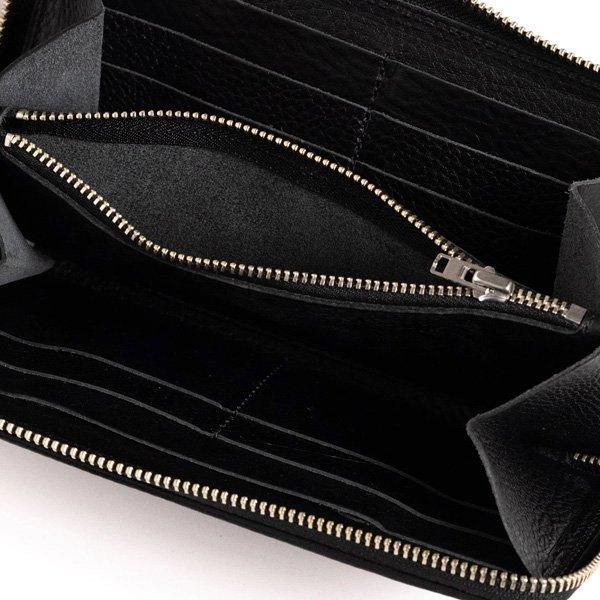 CALEE PLANE LEATHER ROUND ZIP LONG WALLET - ONE'S FORTE