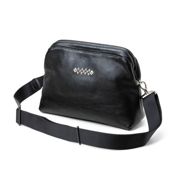 CALEE STUDS LEATHER SHOULDER BAG INTERNAL FLEX FRAME TYPEڥХå