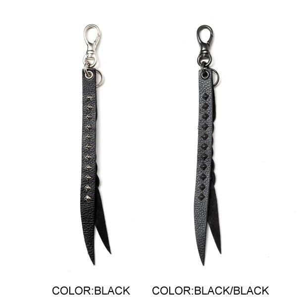CALEE STUDS & KNITTING LEATHER SHORT KEY RING TYPE Bڥ󥰡