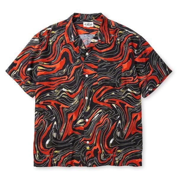 CALEECAMO PATTERN OPEN COLLAR SH ץ󥷥ġ