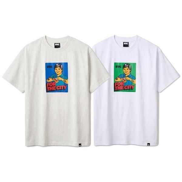 すぐにお届け♪ FTC ブルー＆グリーン カラーブロック Tシャツ すぐにお届け♪ FTC ブルー＆グリーン カラーブロック Tシャツ