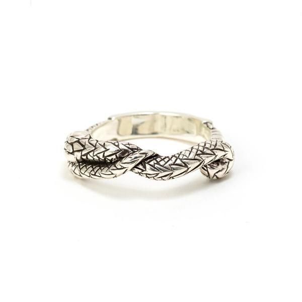 CALEE SILVER SNAKE NARROW RING ��EXCLUSIVE��