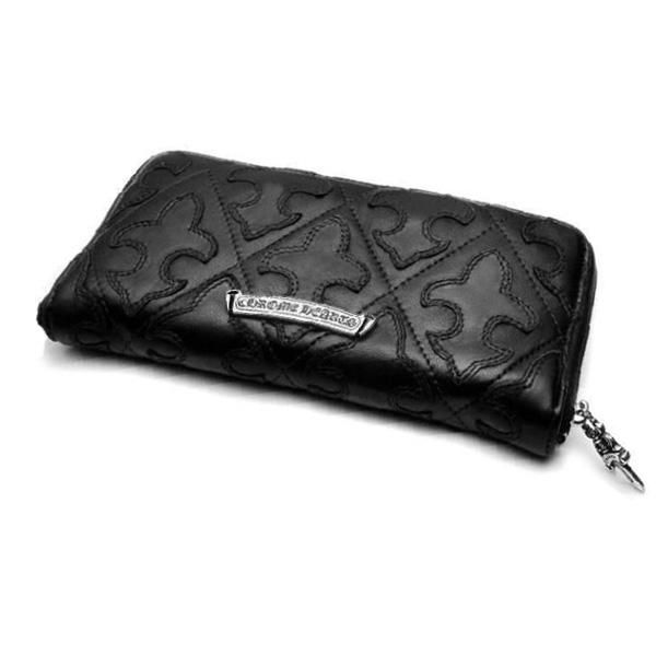 クロムハーツ ラウンドファスナー 長財布 フレア キルテッド ヘビーレザー / CHROME HEARTS zip wallet