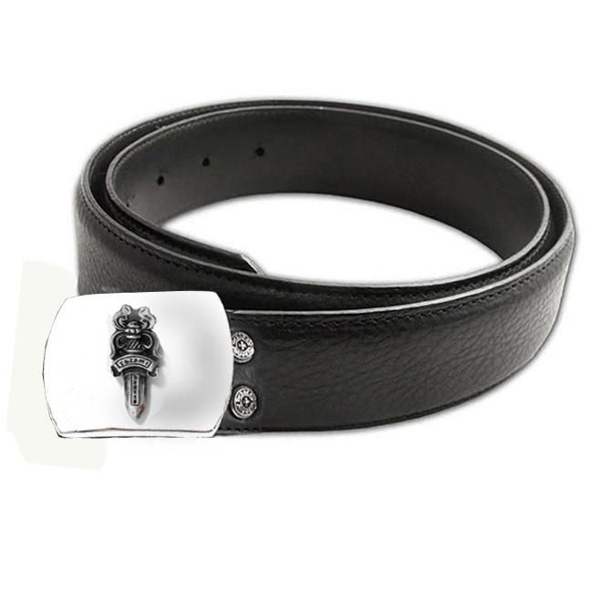 クロムハーツ ダガー シルバー バックル with 1.5 in レザー ベルト / CHROME HEARTS Dagger 1.5 in Belt