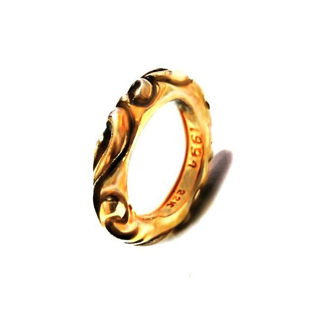 CHROME HEARTS【クロムハーツ 22K ゴールド リング】スクロールバンド/scroll band ring 22k gold