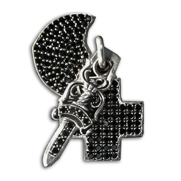 クロムハーツ 3トリンケッツ ペンダント ブラックダイヤモンド / CHROME HEARTS 3 trinkets pendant