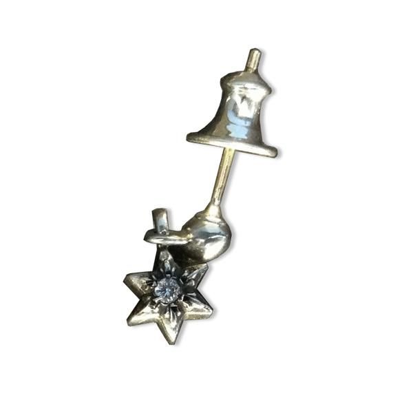 クロムハーツ タイニー スター ドロップ ピアス ダイヤモンド / CHROME HEARTS tiny star drop earring