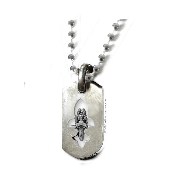 クロムハーツ フレア ダガー ドッグタグ Ｓ シルバーネックレス / CHROME HEARTS fleur dagger dog tag