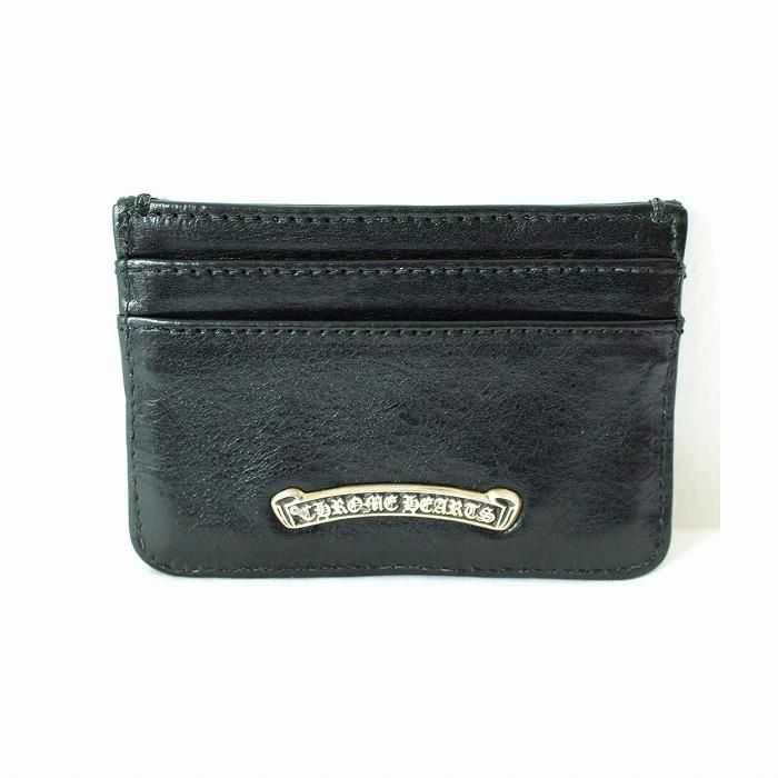 CHROME HEARTS クロムハーツ カードケース ロゴ レザー【美品】名刺入れ