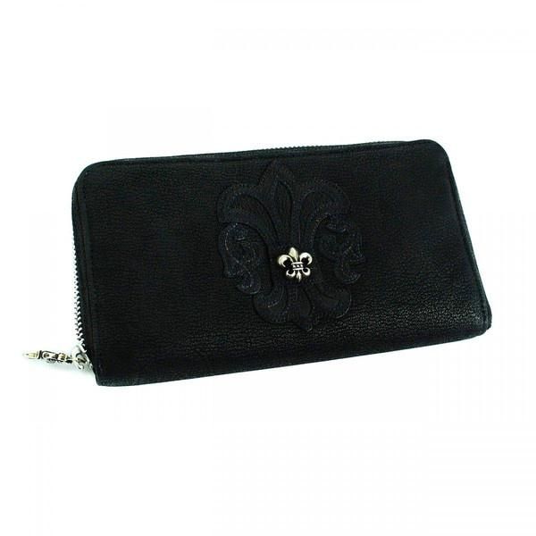 クロムハーツ ウォレット BSフレア ラウンドジップ 長財布 デストロイレザー / CHROME HEARTS REC F ZIP BS Fleur  wallet