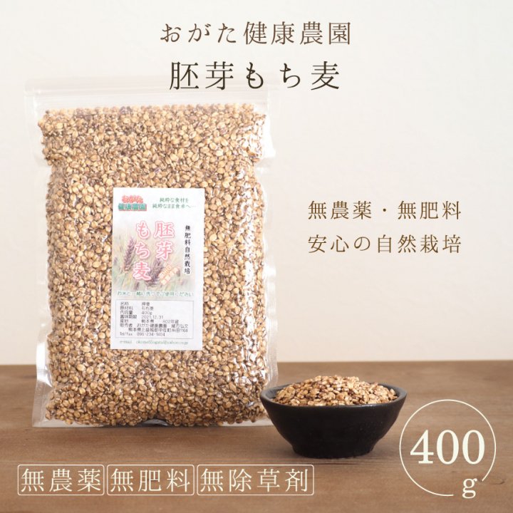 国際ブランド 自然栽培 胚芽もち麦 400g 熊本県産 無肥料無農薬 自家採取 栄養豊富