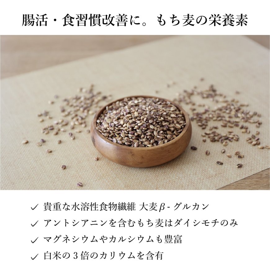 国産（熊本県）無農薬・無化学肥料 有機もち麦ダイシモチ500g ｜有機農場_t1