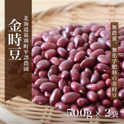 北海道産無農薬「金時豆」 500g×2袋セット｜平譯農園-2022年秋収穫_t1