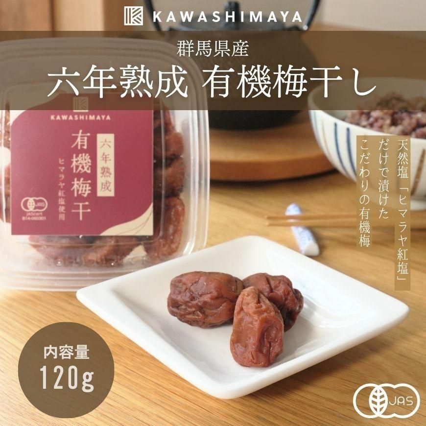群馬県産 六年熟成有機梅干し 120g｜有機梅と天然塩「ヒマラヤ