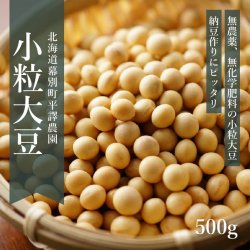 北海道産無農薬大豆「スズマル」（小粒大豆）500g平譯農園2021年度産