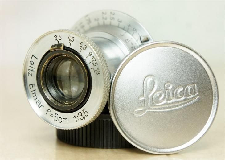 確認用　エルマー　引き伸ばしレンズ　キャップ付き　50mm 3.5 純正レンズキャップ付！！ Elmar（エルマー）50mm3.5 ノンコーティング