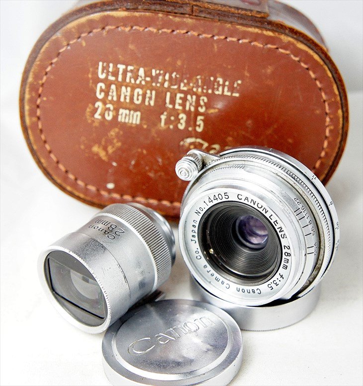 Canonのスクリューマウント広角レンズ CANON LENSE28mmF3.5 分解清掃済み