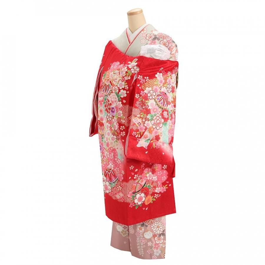 【新品】正絹　赤色　初着 楽天市場】お宮参り 着物 女の子 赤ちゃん 絹100％ 正絹初着