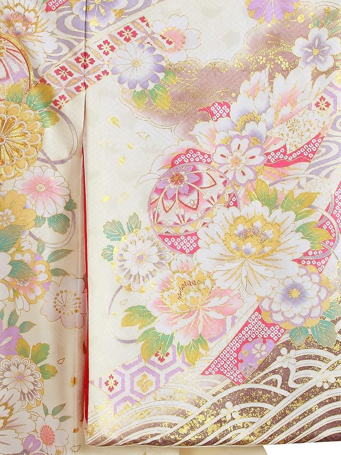KOTE2　新品　最高級正絹産着京友禅手描き美術、特撰多色金刺繍入り、 命名書プレゼント中／お宮参り着物、女児産着（初着）レンタル