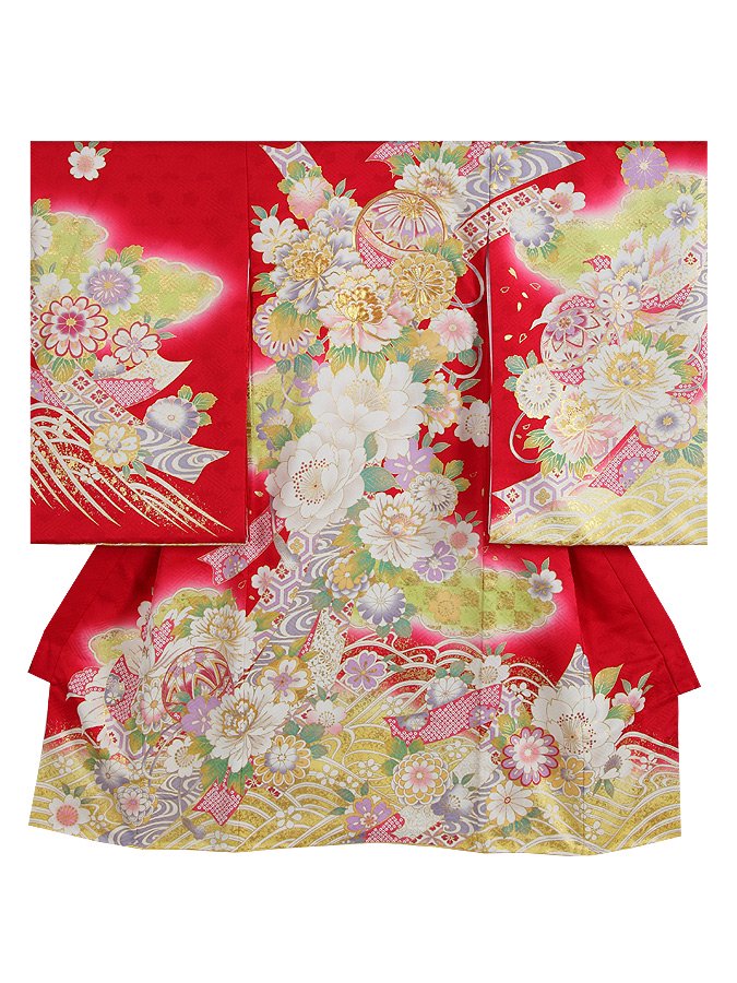 hakuの宮参り祝い着宮詣り 女の子　金駒刺繍　正絹　初着 産着 着物