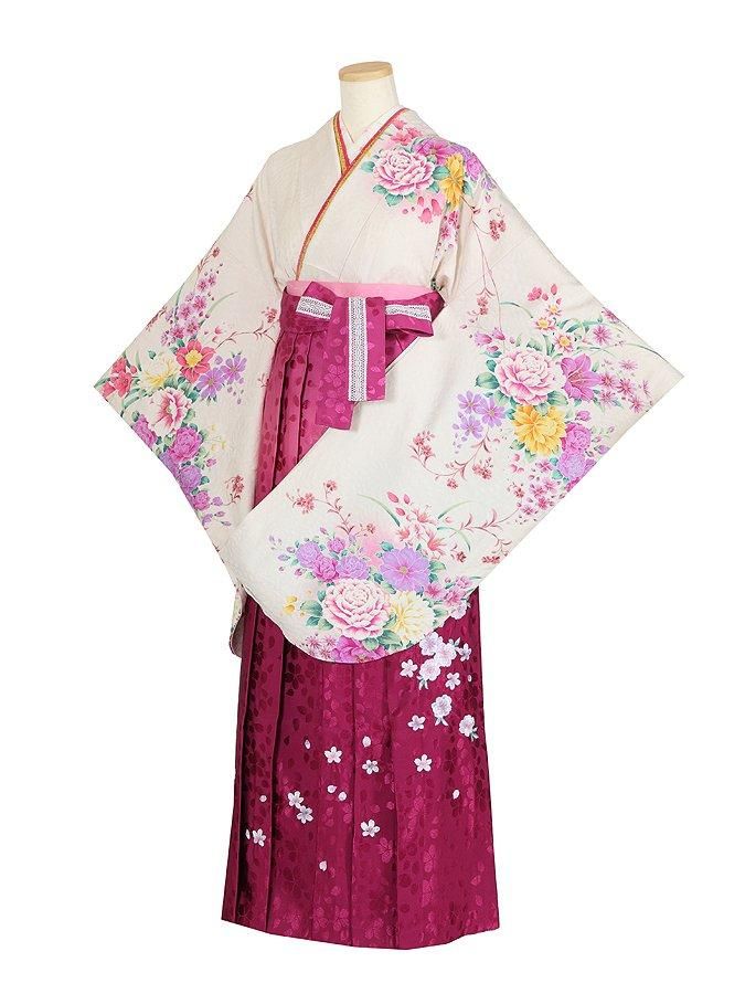 花柄着物・袴セットとショートブーツ 花柄着物と袴のセット 花柄着物・袴セットとショートブーツ 楽天