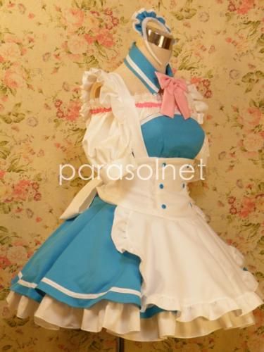 パラソルネットメイド服 青 D19) パラソルネット メイド服 コスプレ 衣装 コスチューム