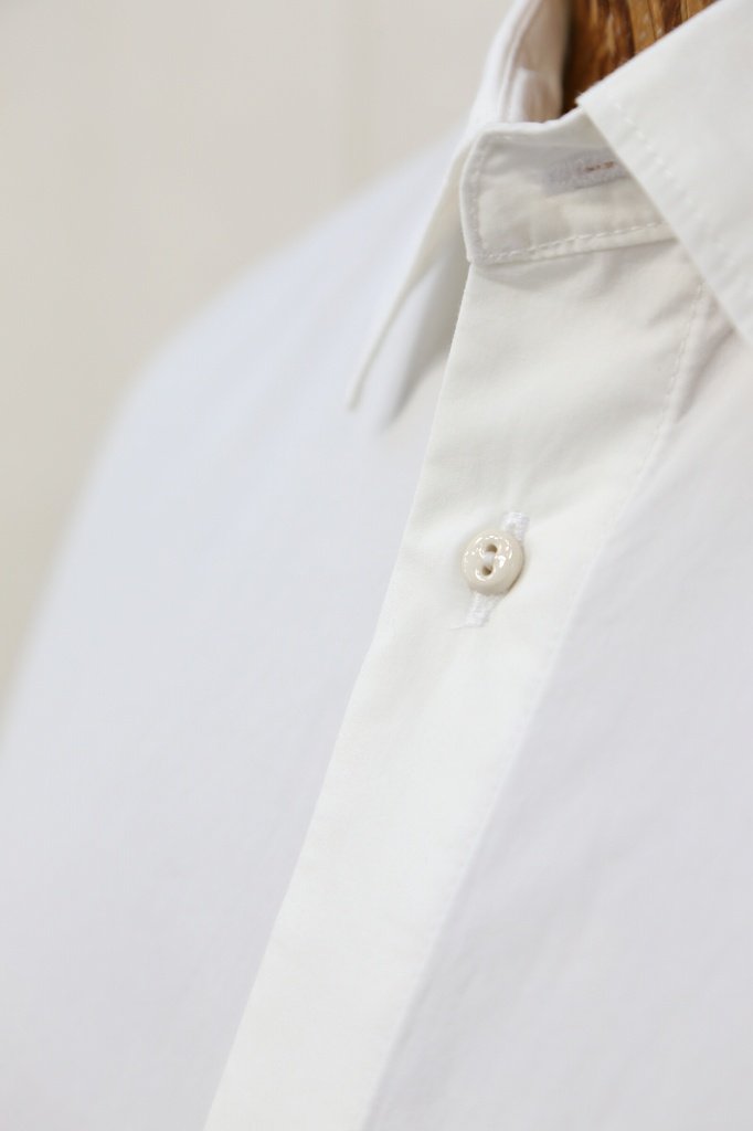 ironari イロナリ フラッグシャツ 陶器 ボタン 白シャツ メンズ