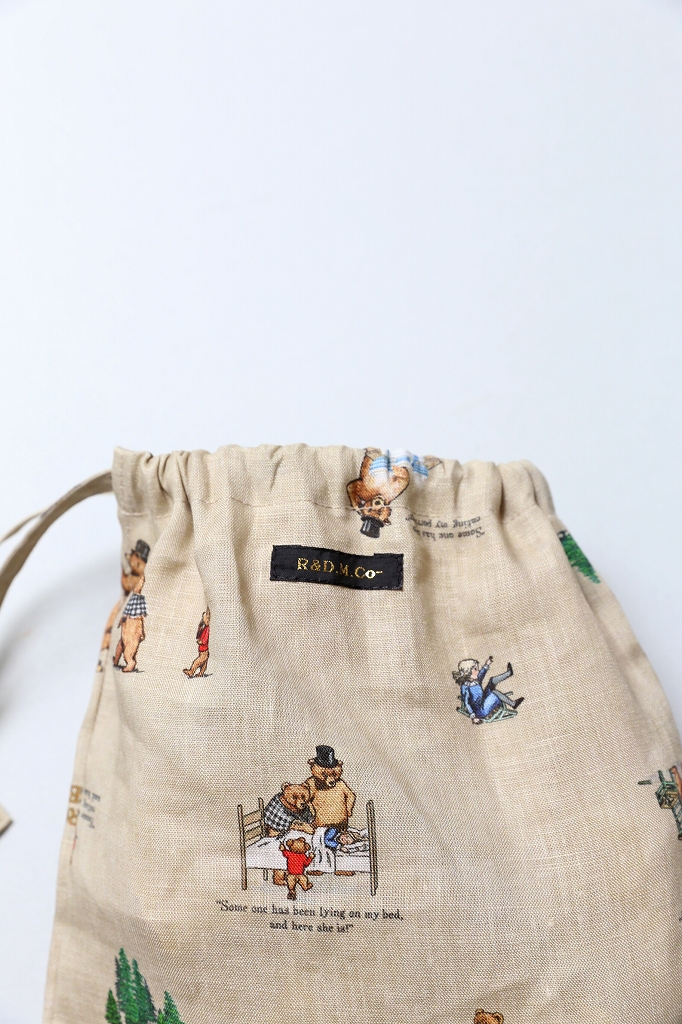 【新品】R&D.M.Co- BROWN BEARS ドローストリング巾着バッグ 7231) R&D.M.Co-/OLDMANS TAILOR(アールアンドディーエムコー