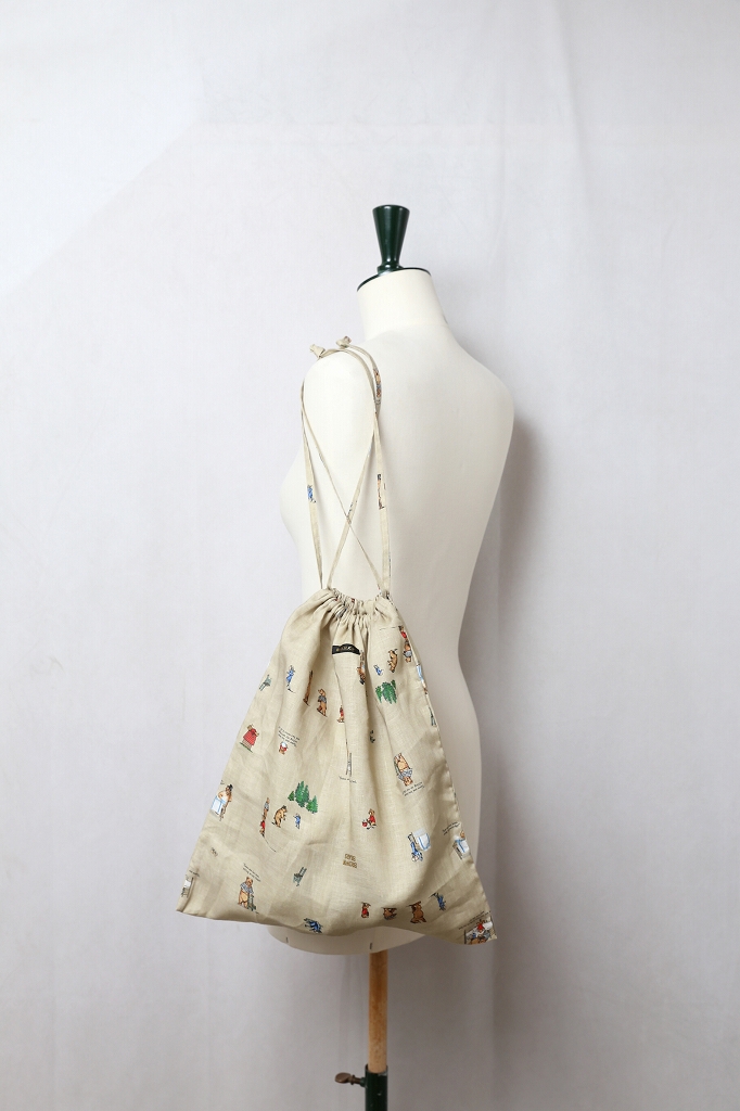 オールドマンズテーラー　BROWN BEARS 巾着 R＆D.M.Co- / OLDMAN'S TAILOR BROWN BEARS DRAWSTRING BAG L