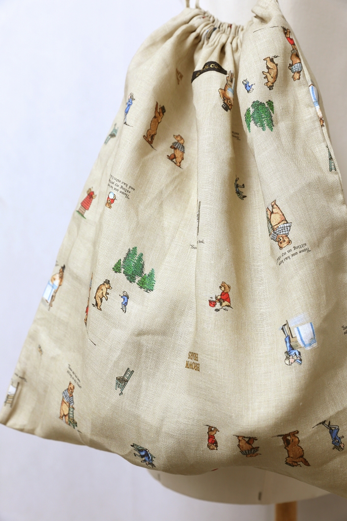 バッグ R&D.M.Co- BROWN BEARS DRAWSTRING BAG L R&D.M.Co- オールドマンズテーラー : BROWN BEARS DRAWSTRING