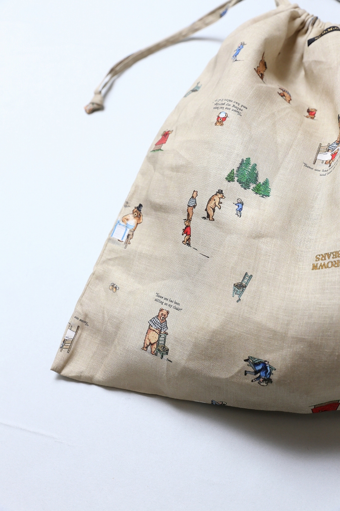 【新品】R&D.M.Co- BROWN BEARS ドローストリング巾着バッグ R&D.M.Co-｜BROWN BEARS DRAWSTRING BAG/L｜通販 - ソコノワ