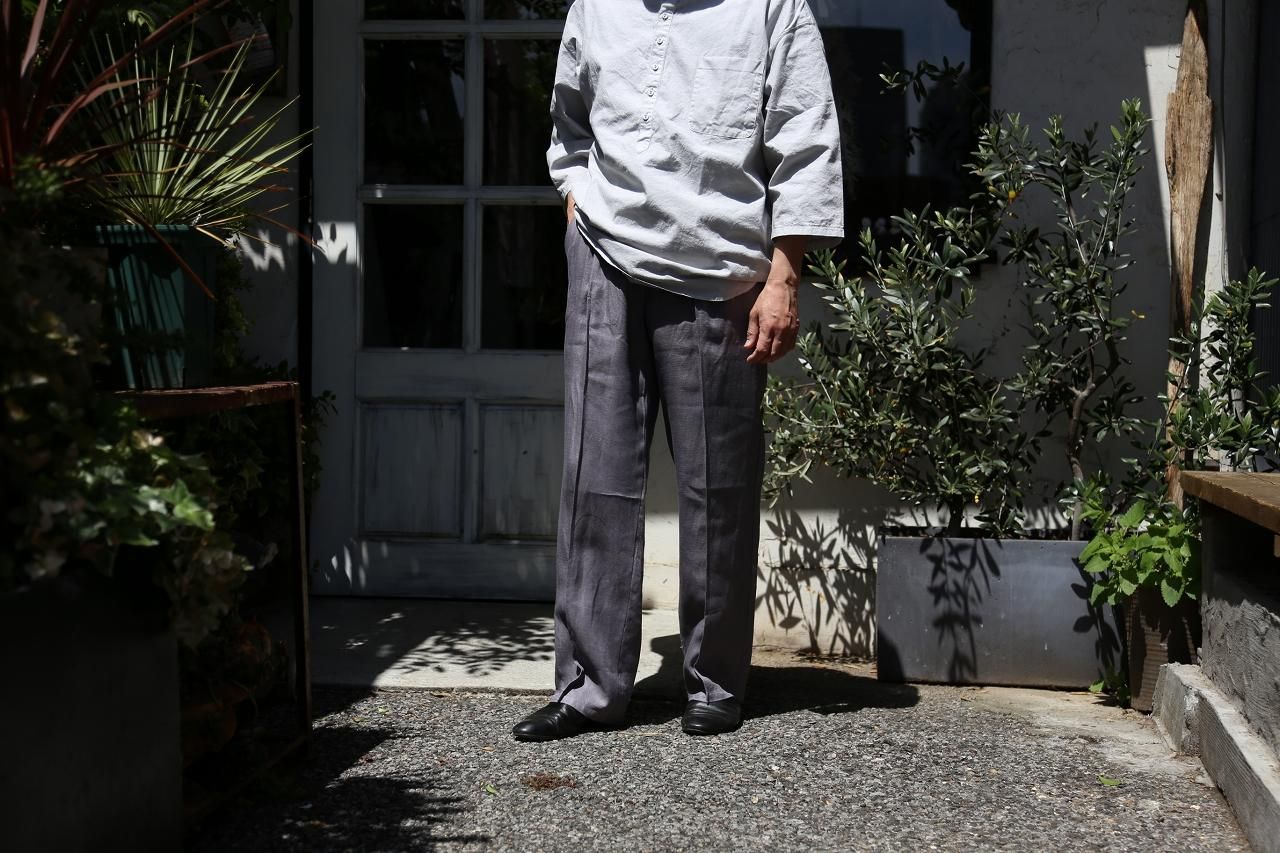 semoh（セモー）｜Linen Pin Tuck Easy Trousers（Grey,Black）｜通販