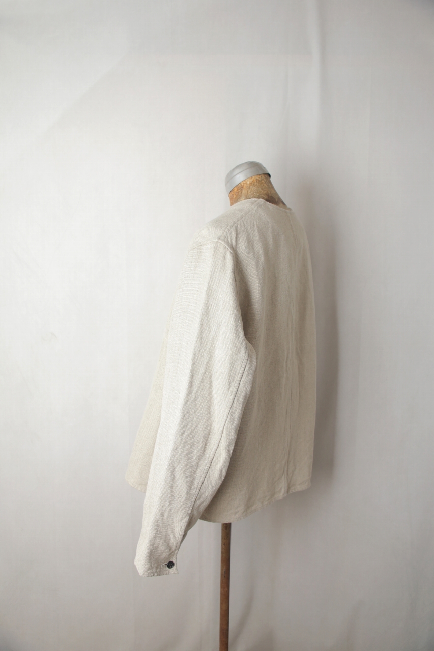 semoh（セモー）｜Collarless Linen Jacket（Natural）｜通販