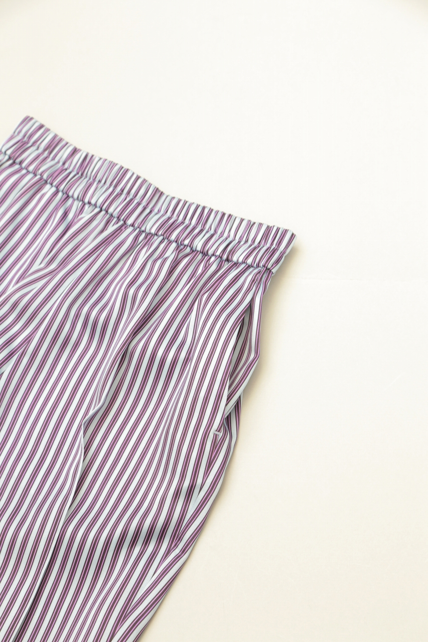 SALE】semoh（セモー）｜Printed Stripe Pin Tuck Easy Trousers