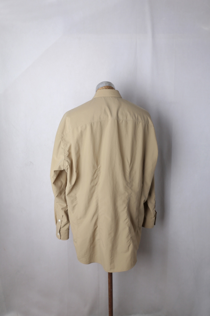 セモー　フードシャツ　Semoh Nylon Hooded Shirt semoh（セモー）｜Nylon Waist Tuck Shirt（Beige）｜通販