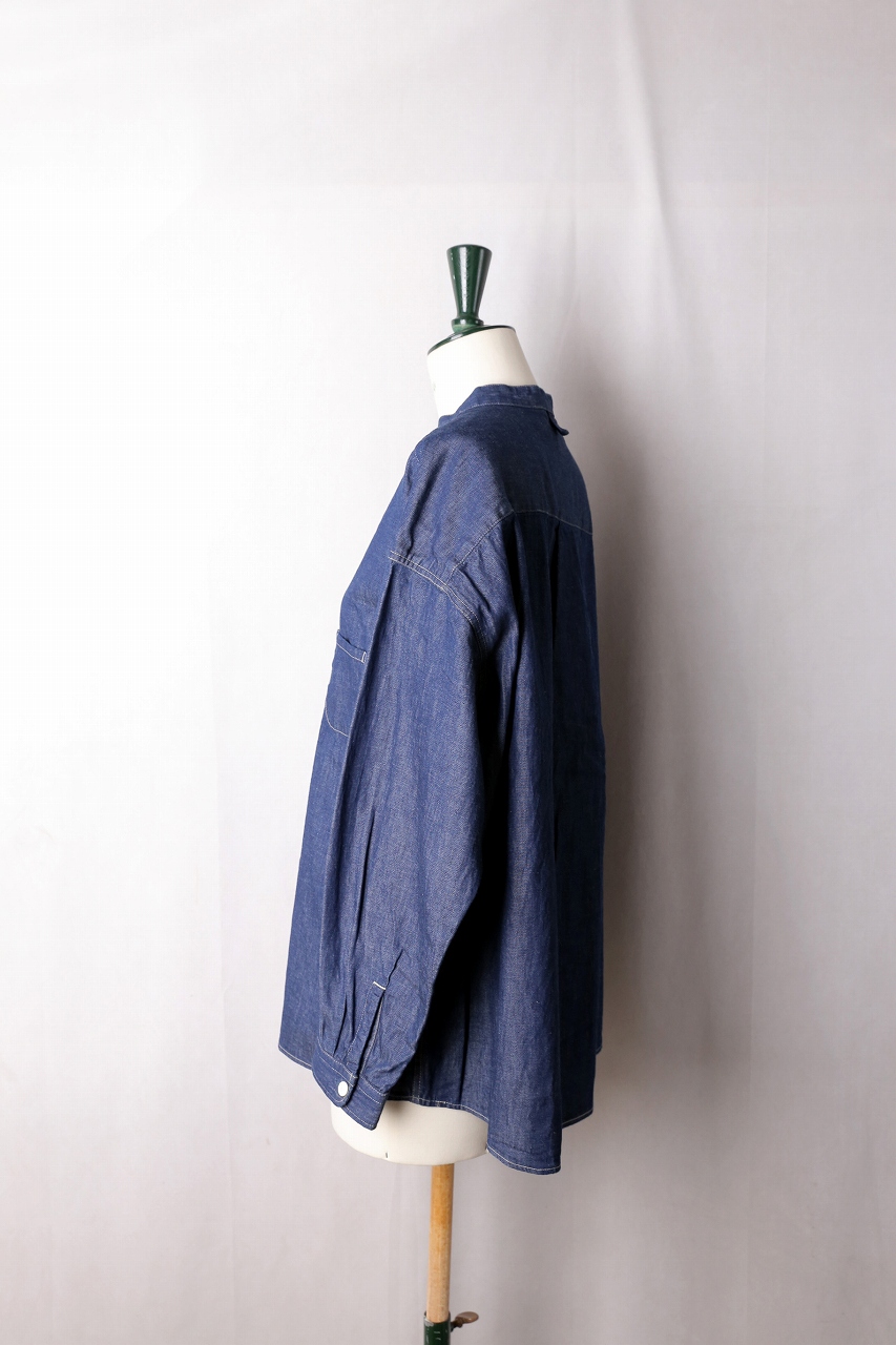 prit（プリット）｜6oz デニムスタンドカラーシャツ（2color）｜通販