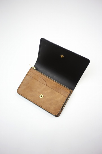 forme（フォルメ）｜Short Wallet - Black（Baby Calf）× Lt.Brown