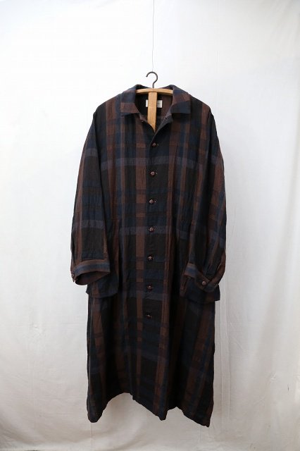 Vlas Blomme｜Forest Berry Check コートワンピース (Ladies) Brown｜通販 - ソコノワ
