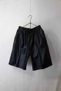 semoh - Synthetic Leather Short Pants (Black)