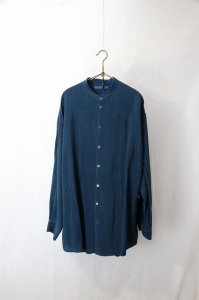 semoh - Cupro Band Collar Shirt （Iris）