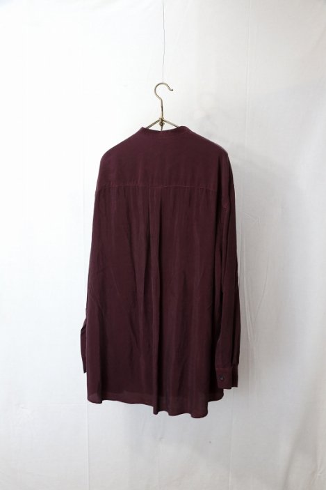 semoh（セモー）｜Cupro Band Collar Shirt（Red wine）｜通販 - ソコノワ