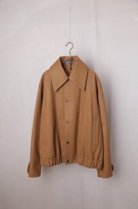 semoh - Flannel Wide Coller Jacket（Camel）