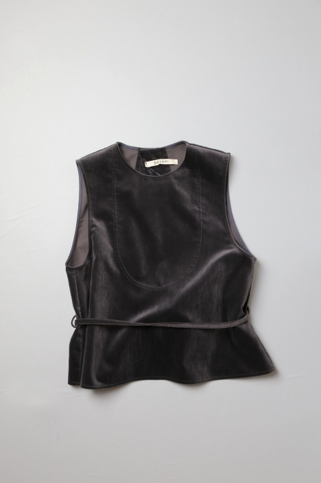 SUSURI ススリ　ムールロングベスト SUSURI ススリ ムールロングベスト #ブラック、クリーム 【送料無料