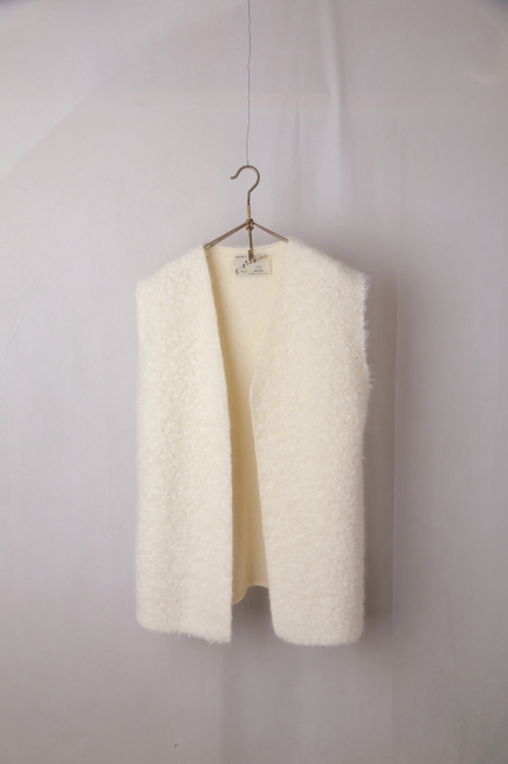 R.D オールドマンズテーラー　リネン ホワイト ベスト R&D.M.Co-（オールドマンズテーラー）｜PILE KNIT GILET（White
